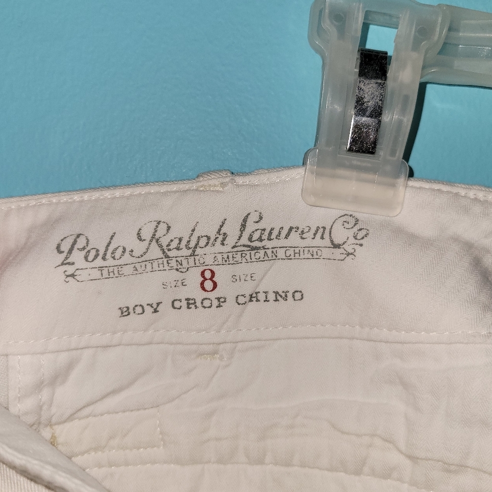 NWT Polo Ralph Lauren White Boy Crop Chino sz. 8 - Picture 8 of 11